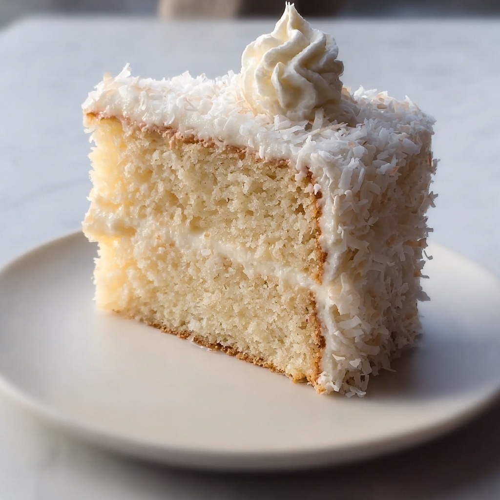 Christmas Coconut Snow Cake Recipe - Recipe Image