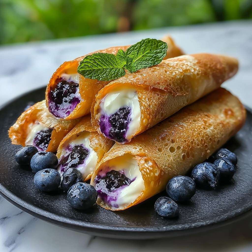 Blueberry Cream Cheese Egg Rolls: A Sweet and Crispy Dessert Twist Recipe - Recipe Image