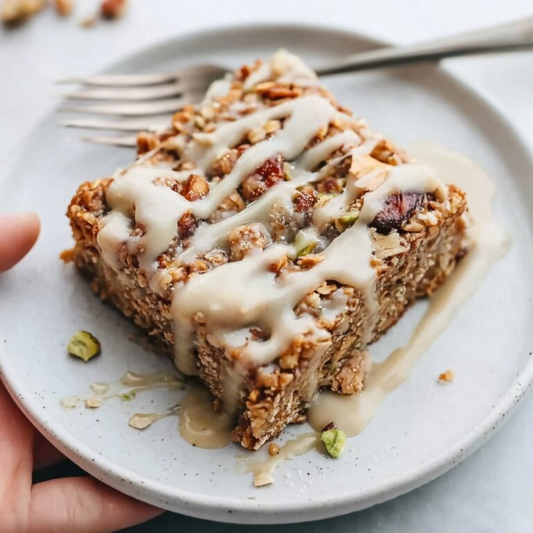 Healthy Sticky Cinnamon Roll Baked Oatmeal Recipe