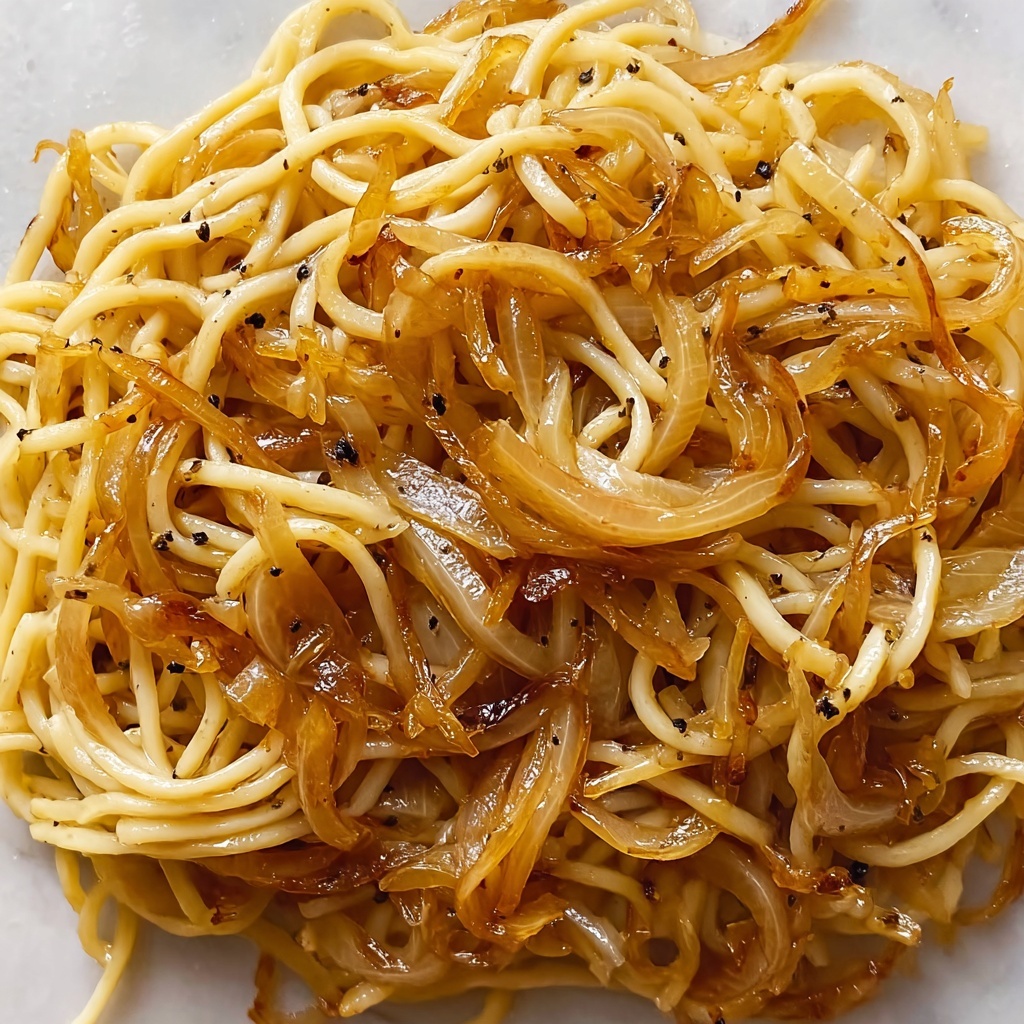 Caramelized Onion Pasta with Creamy Parmesan Sauce Recipe - Recipe Image