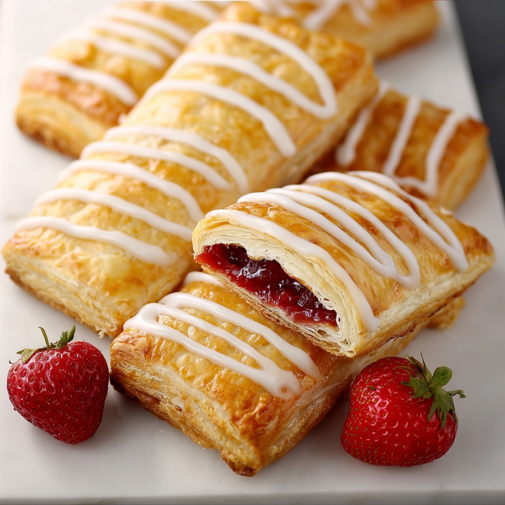 Easy Strawberry Toaster Strudels with Icing Recipe - Recipe Image