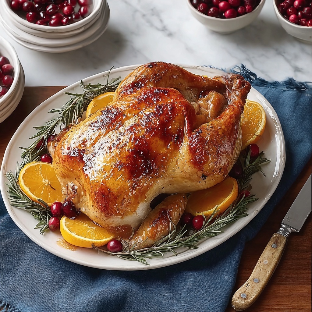Cranberry-Orange Glazed Turkey for a Flavorful Holiday Feast Recipe - Recipe Image