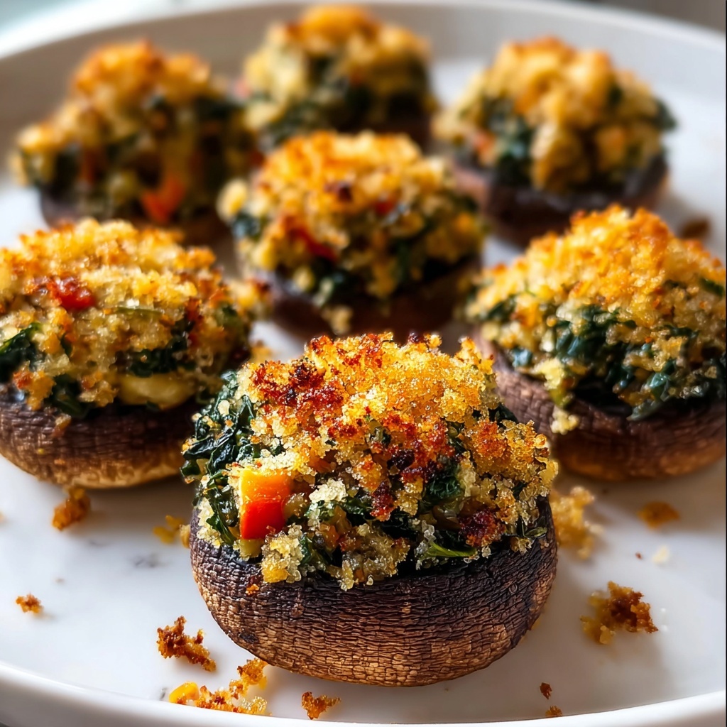 Vegan Stuffed Mushrooms: 7 Irresistible Flavor Bombs Recipe - Recipe Image