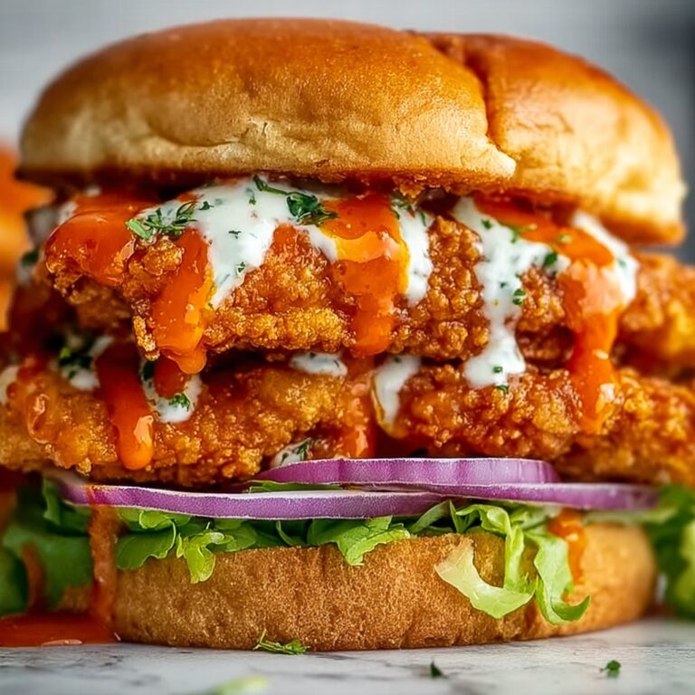 Crispy Buffalo Chicken Sandwich with Zesty Ranch Slaw Recipe