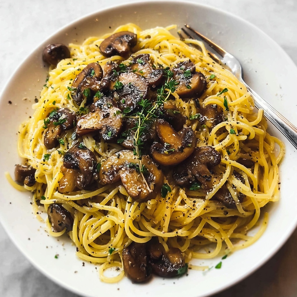 Creamy Mushroom Pasta with Parmesan and Fresh Herbs Recipe - Recipe Image