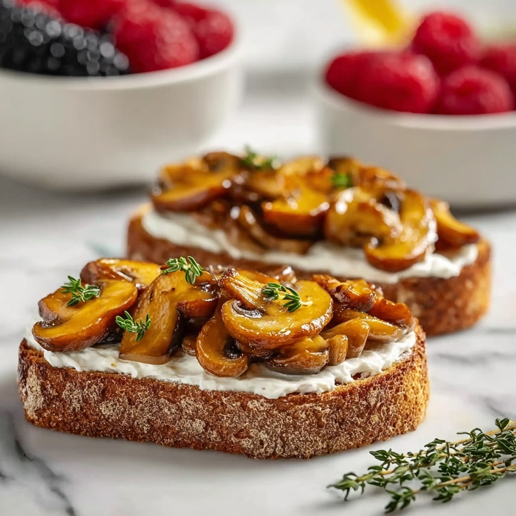 Crispy Mushroom Toast with Cream Cheese Recipe - Recipe Image