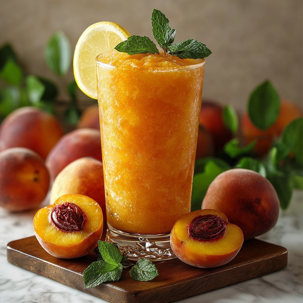 Peach Lemonade Slushie: The Ultimate Summer Refreshment Recipe - Recipe Image