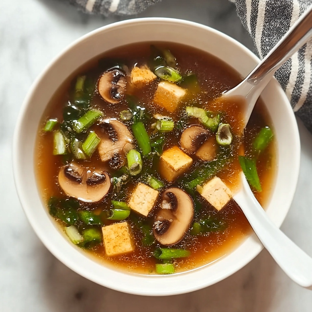 Japanese Clear Soup with Tofu and Mushrooms Recipe