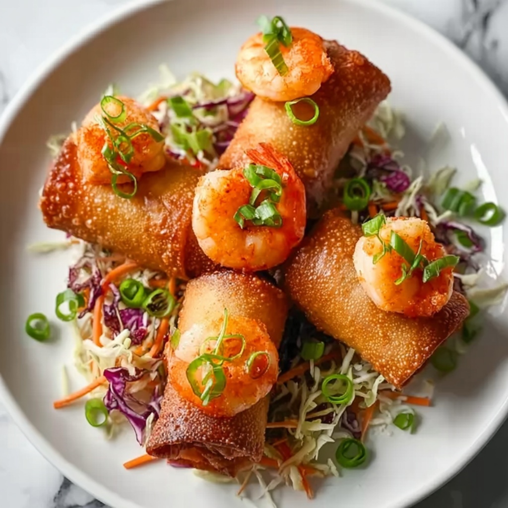 Crispy Shrimp and Cabbage Egg Rolls Recipe - Recipe Image