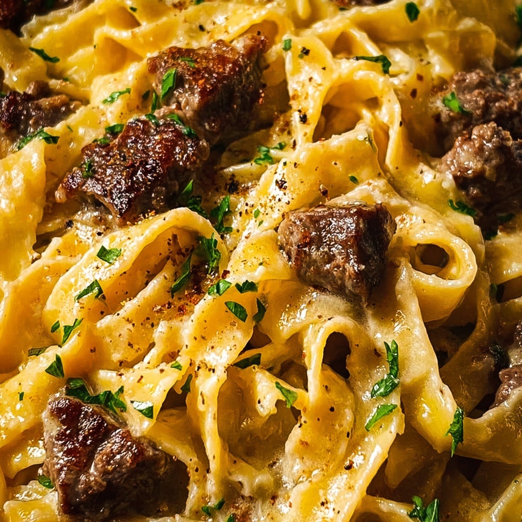 One-Pot Creamy Beef and Garlic Butter Pasta Recipe