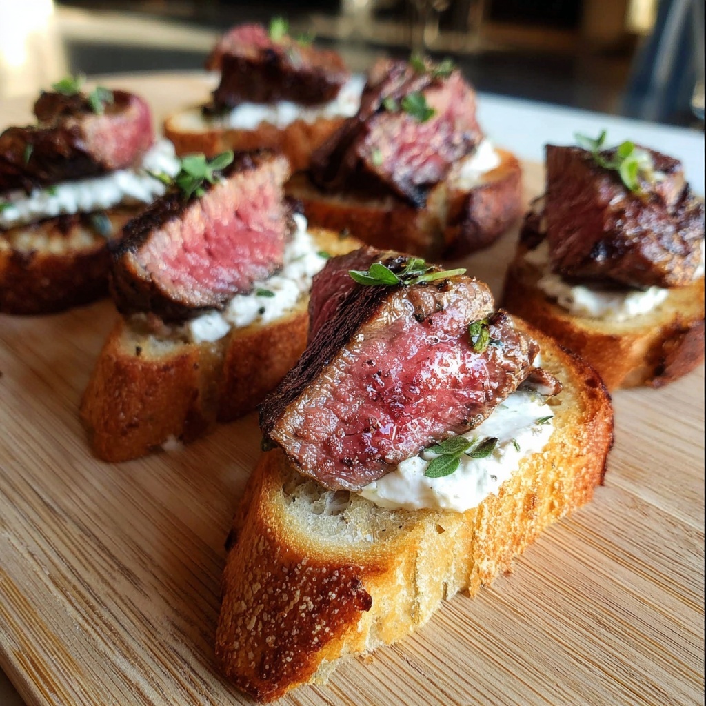 Ribeye Steak Crostini with Horseradish Sauce Recipe - Recipe Image