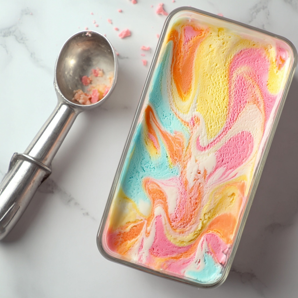 Jello Rainbow Sherbet Ice Cream Recipe - Recipe Image