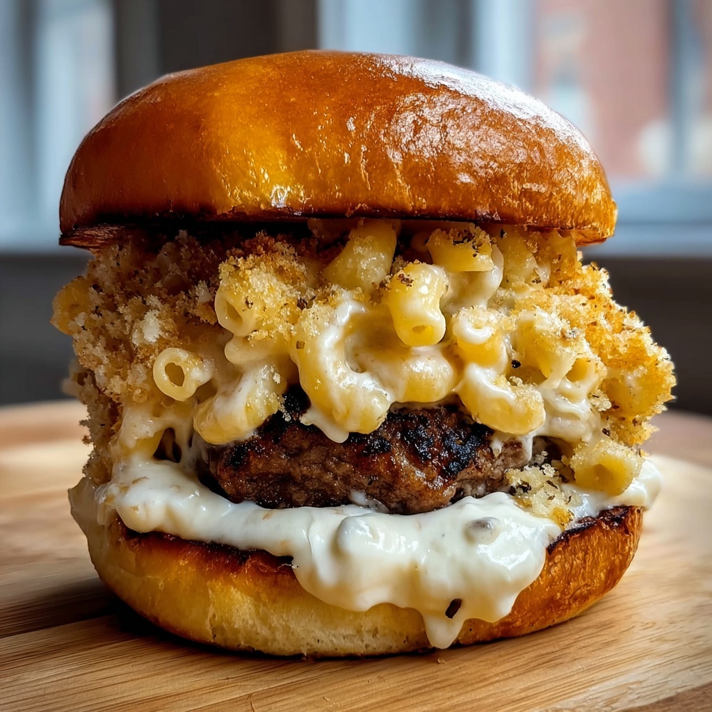 Beef Mac n Cheese Burger Recipe - Recipe Image