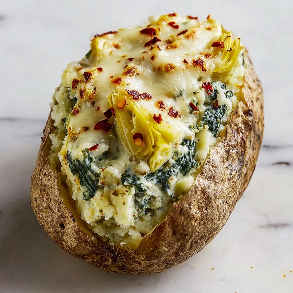 Spinach Artichoke Twice Baked Potatoes for Cozy Nights Recipe - Recipe Image