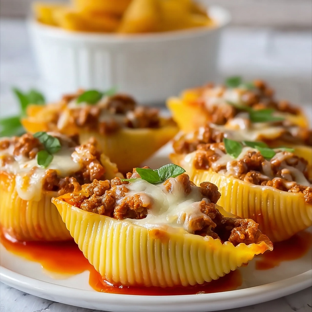 Beef Stuffed Shells with Creamy Ricotta and Marinara Recipe - Recipe Image