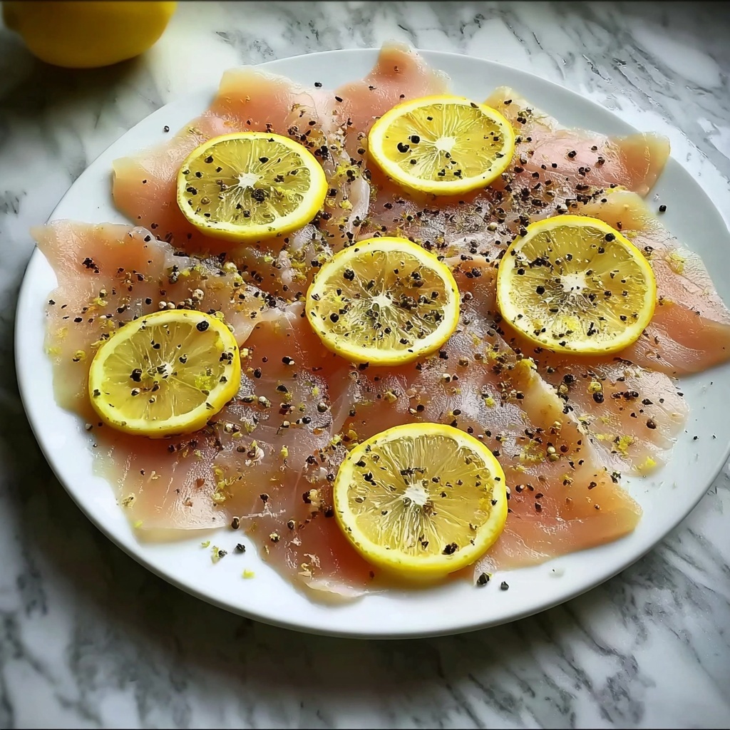 Carpaccio di Salmone: Thinly Sliced Smoked Salmon with Lemon Dressing and Fresh Garnishes Recipe - Recipe Image