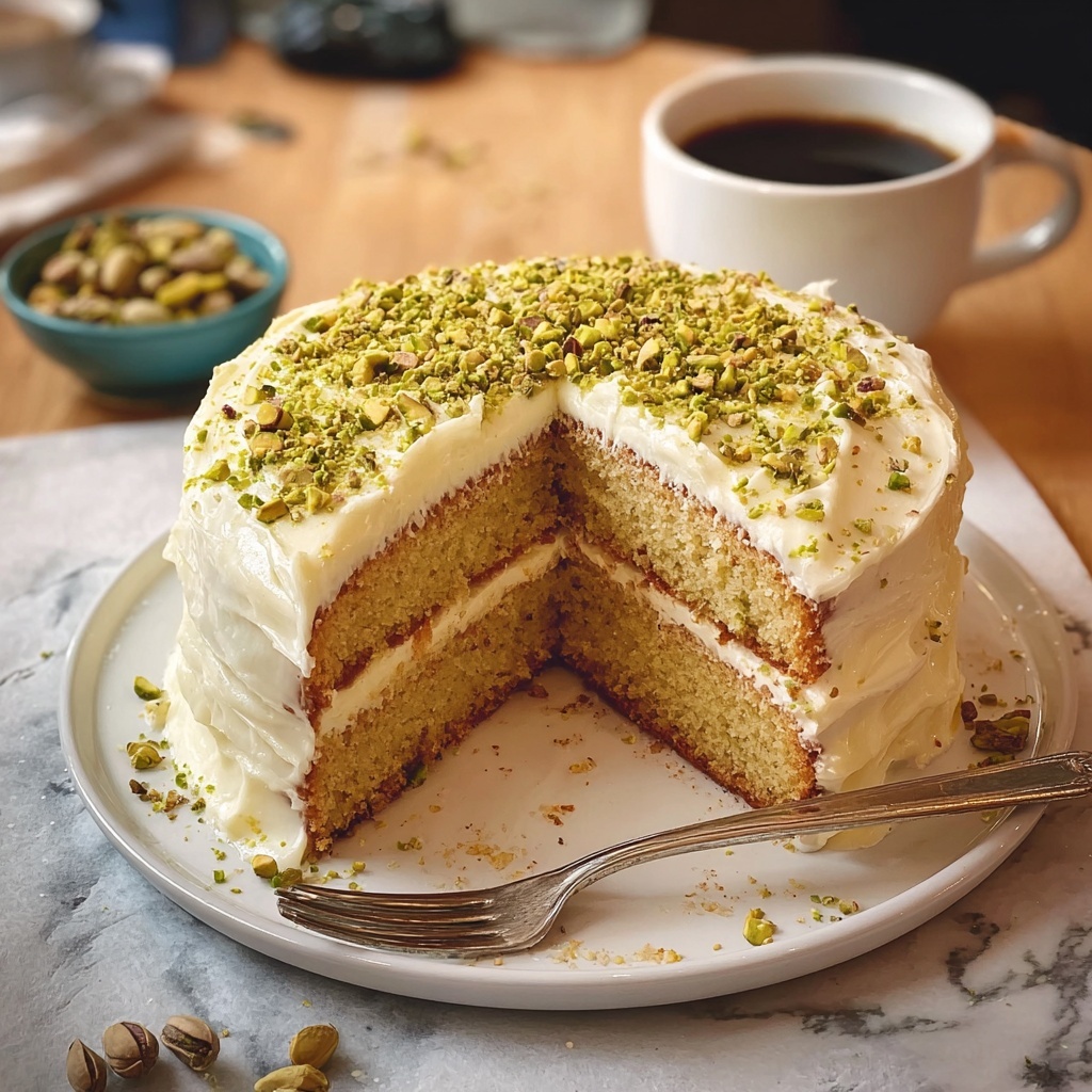 Orange and Pistachio Sponge Cake with Saffron Buttercream Recipe - Recipe Image