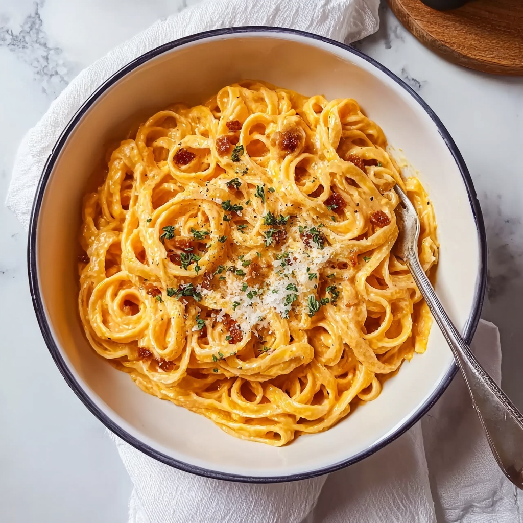 Creamy Pumpkin Alfredo Pasta Recipe - Recipe Image