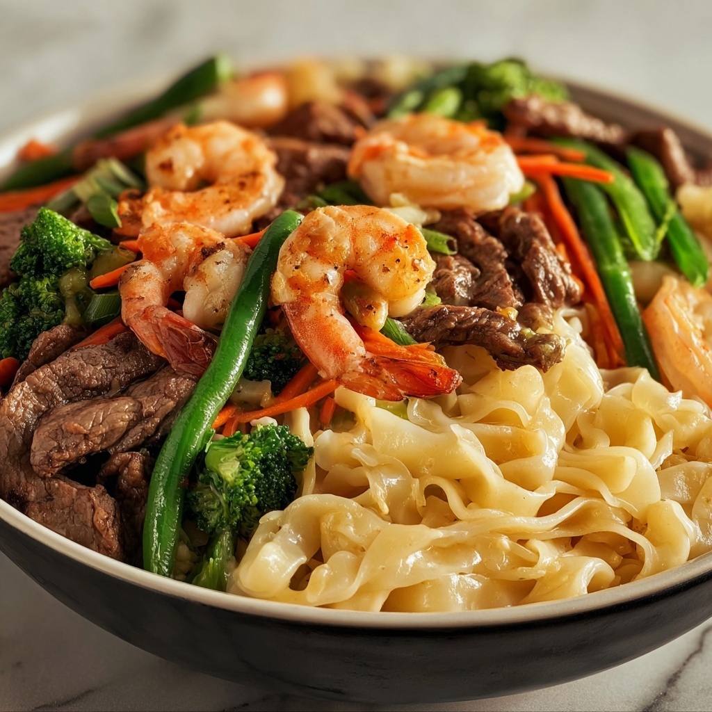 Steak & Shrimp Stir-Fried Noodles Recipe - Recipe Image