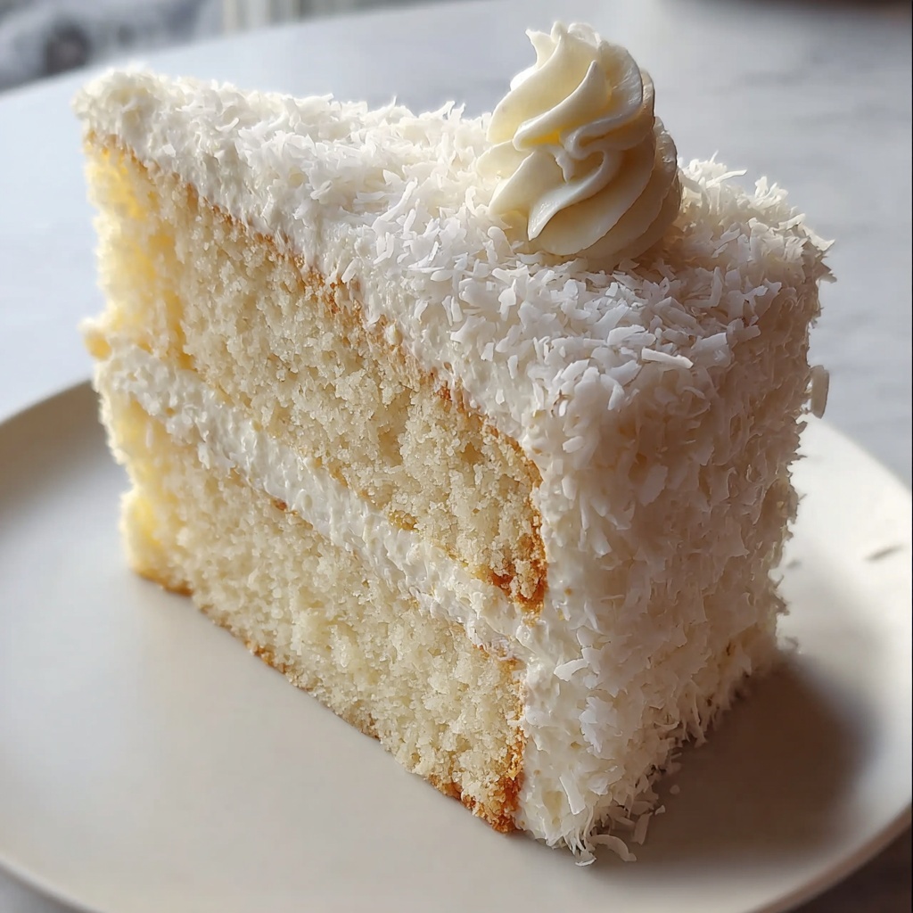 Christmas Coconut Snow Cake Recipe - Recipe Image