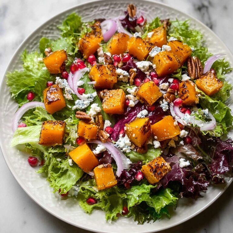 Autumn Harvest Salad with Roasted Butternut Squash, Pomegranate, and Feta Recipe