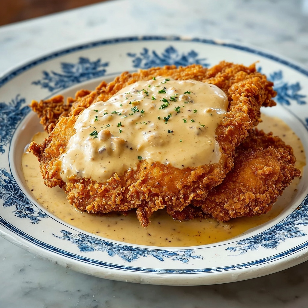 Crispy Chicken Fried Steak with Creamy Gravy Recipe - Recipe Image