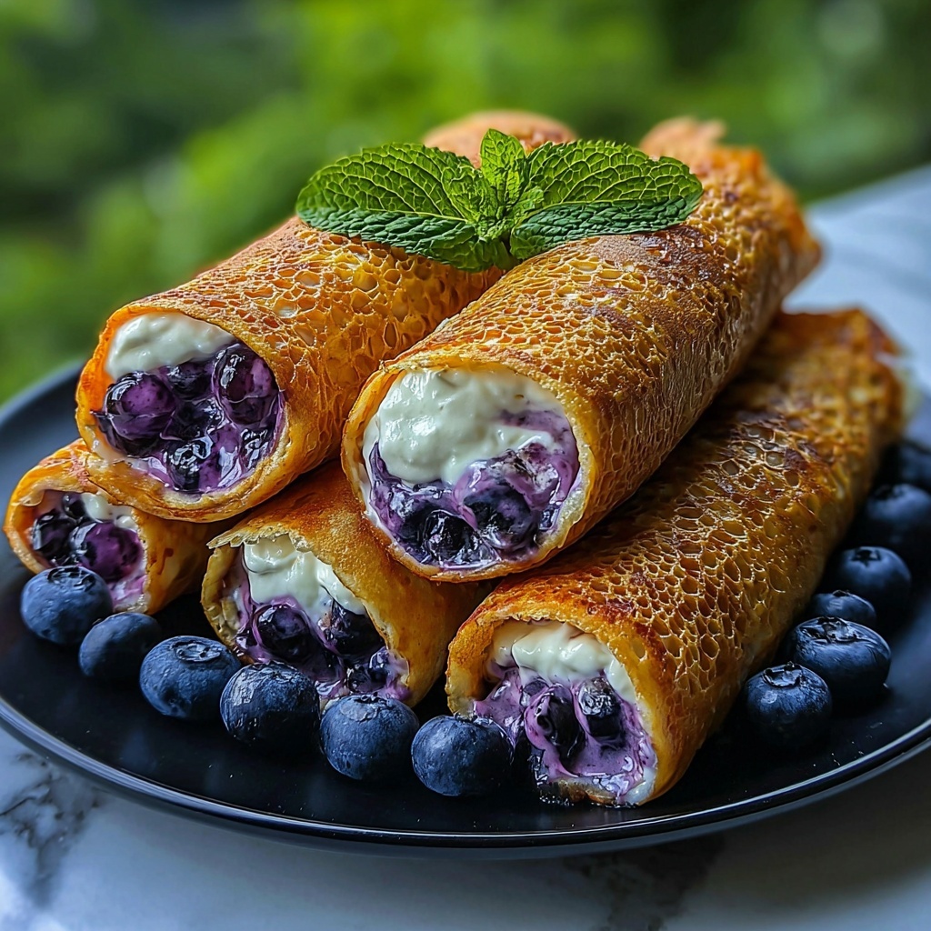 Blueberry Cream Cheese Egg Rolls: A Sweet and Crispy Dessert Twist Recipe - Recipe Image