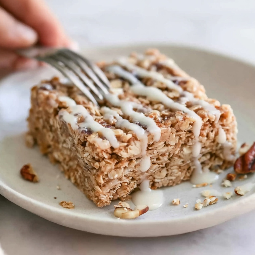 Healthy Sticky Cinnamon Roll Baked Oatmeal Recipe - Recipe Image
