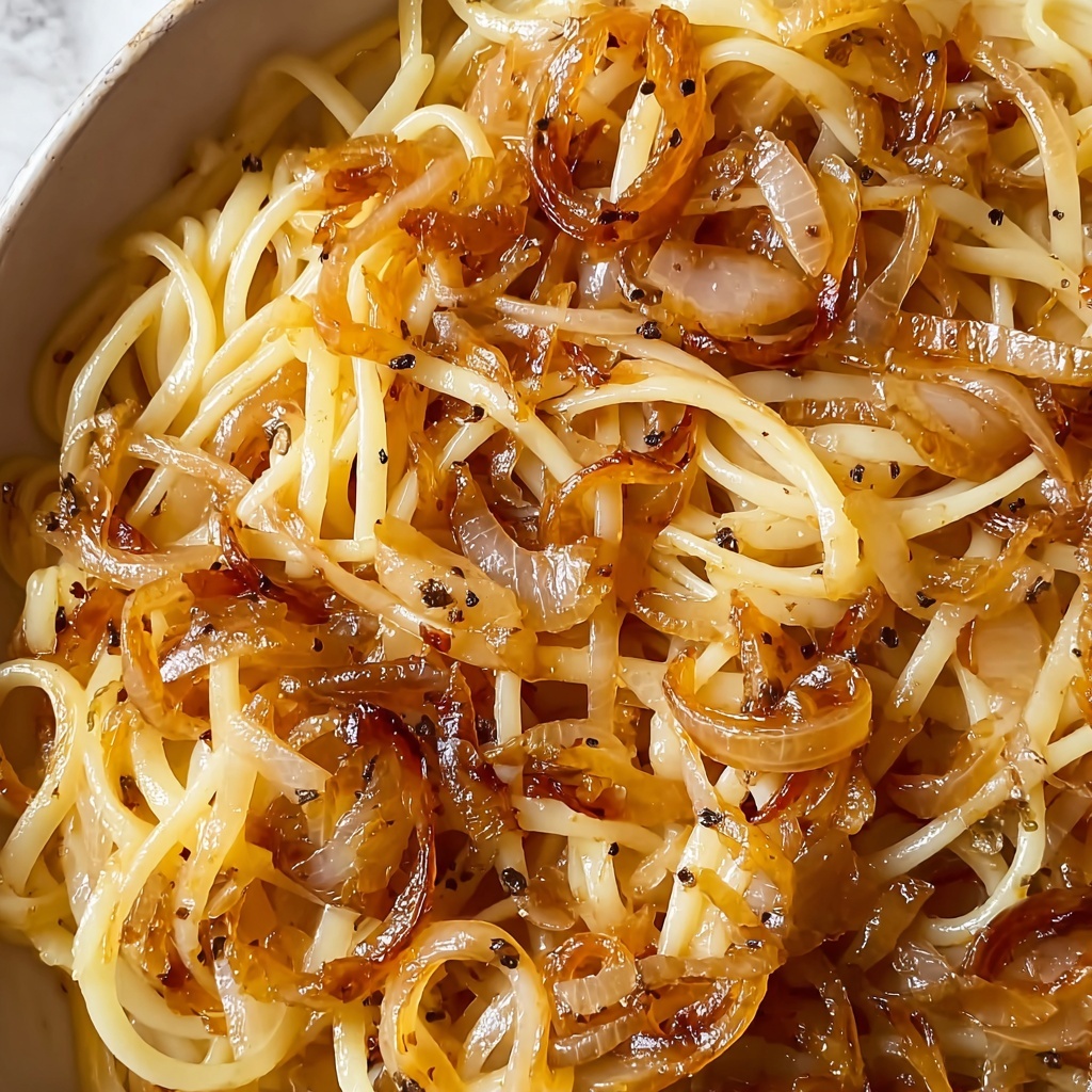 Caramelized Onion Pasta with Creamy Parmesan Sauce Recipe - Recipe Image