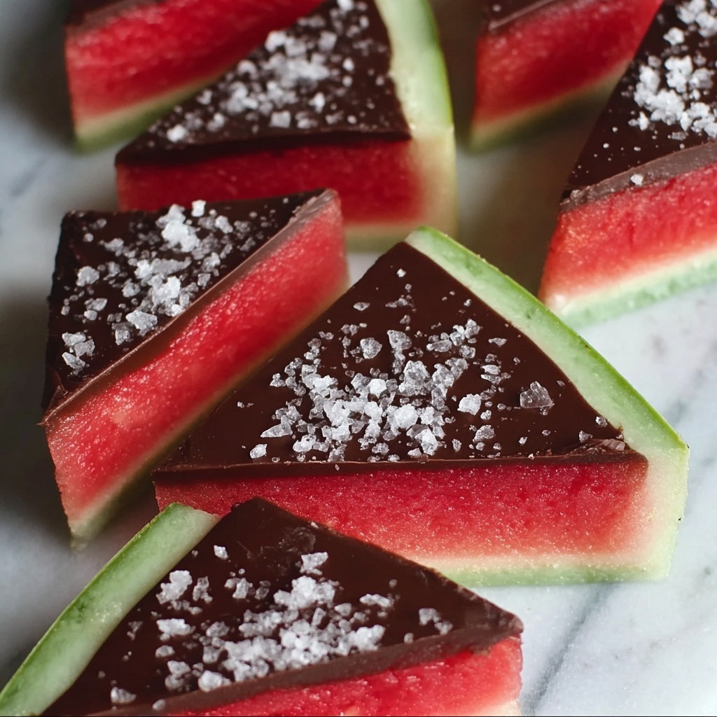 Sea Salt Dark Chocolate Watermelon Slices Recipe - Recipe Image