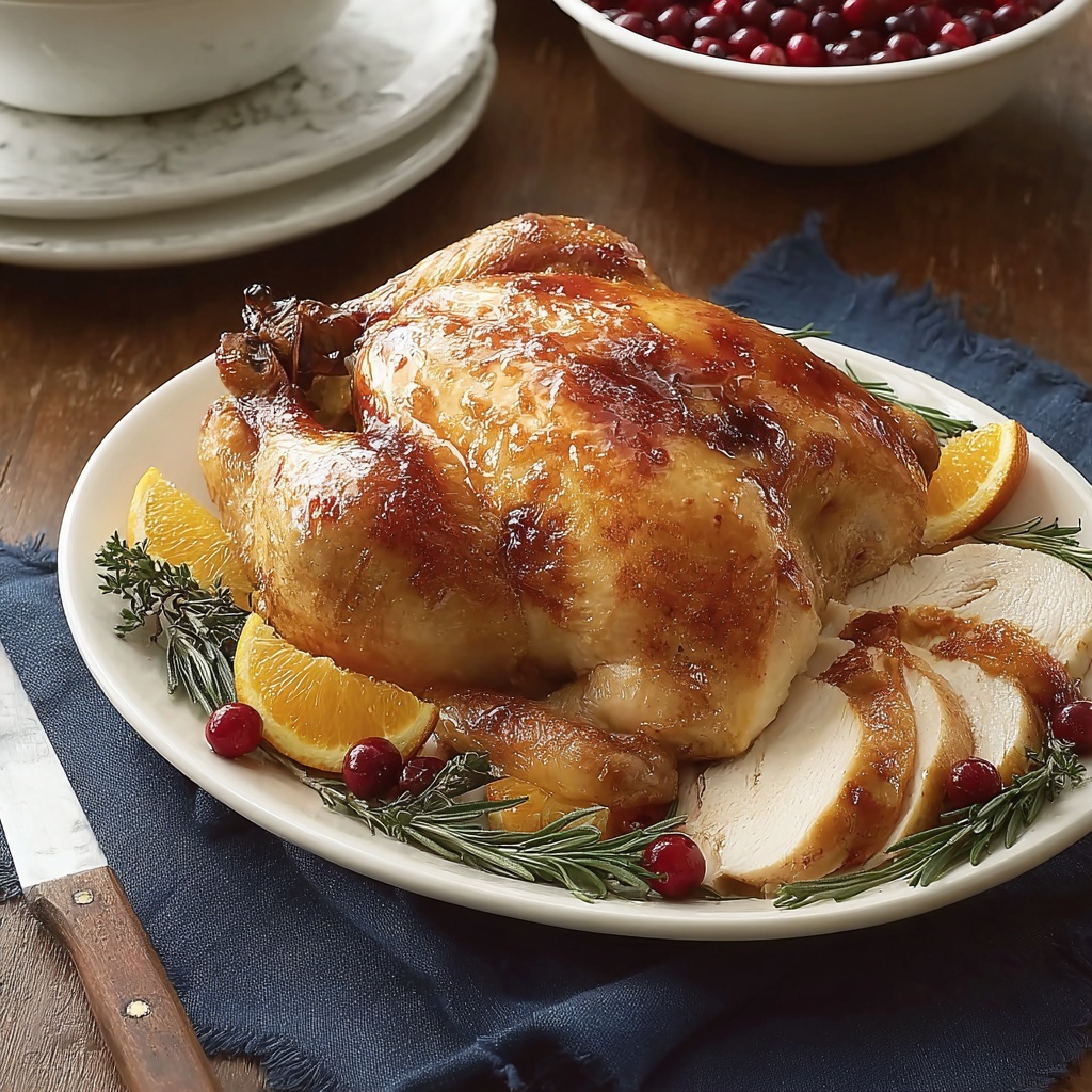 Cranberry-Orange Glazed Turkey for a Flavorful Holiday Feast Recipe - Recipe Image