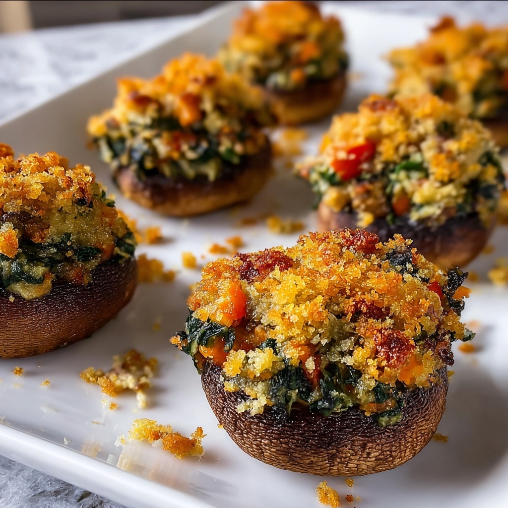 Vegan Stuffed Mushrooms: 7 Irresistible Flavor Bombs Recipe - Recipe Image