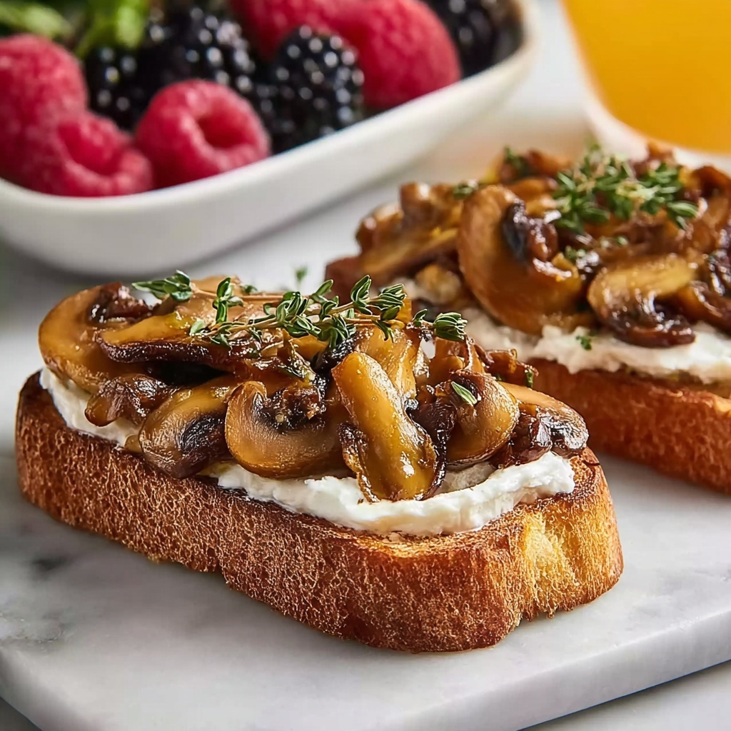 Crispy Mushroom Toast with Cream Cheese Recipe - Recipe Image