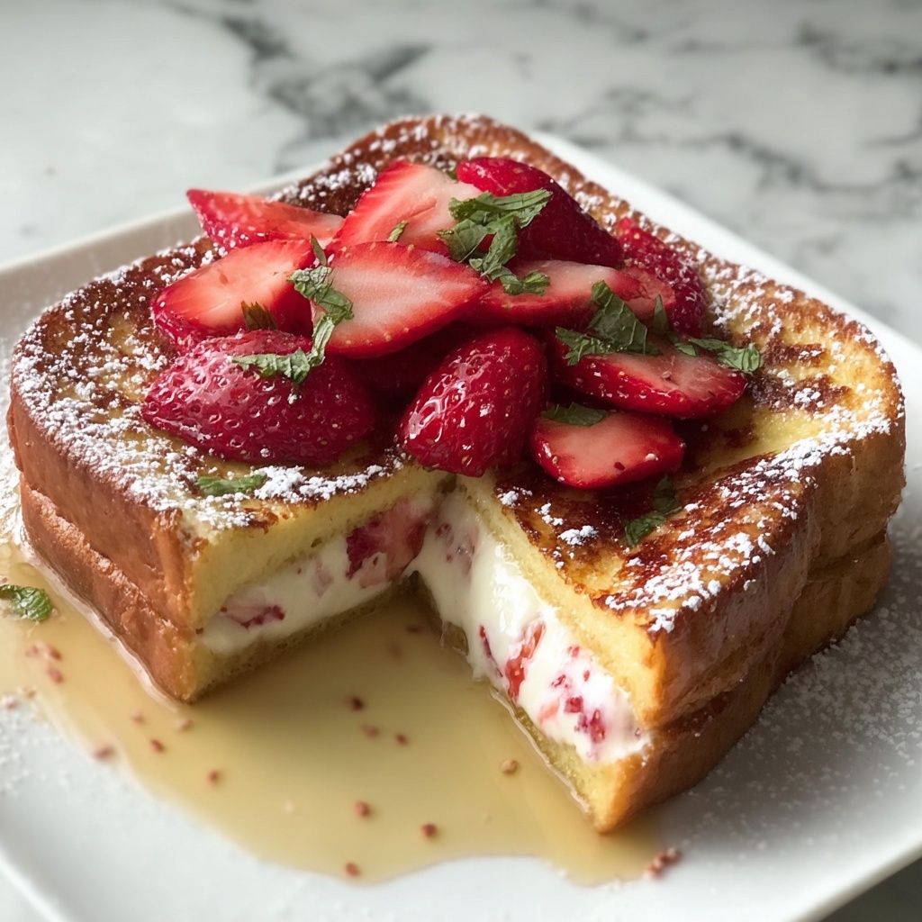 Baked Strawberries and Cream French Toast Recipe - Recipe Image