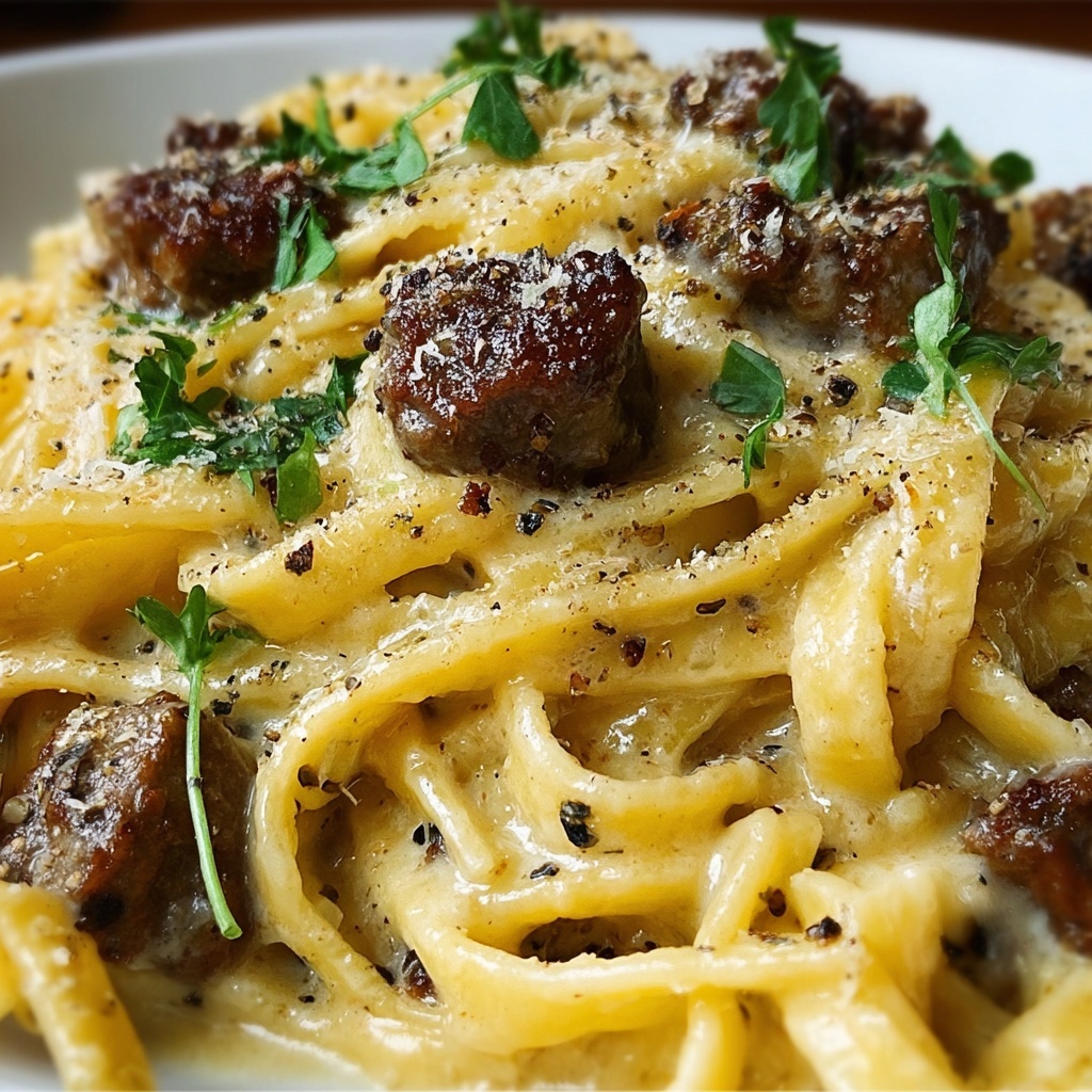 One-Pot Creamy Beef and Garlic Butter Pasta for Busy Nights Recipe