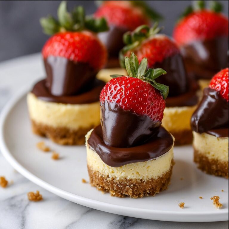 Chocolate-Dipped Strawberry Mini Cheesecakes Recipe