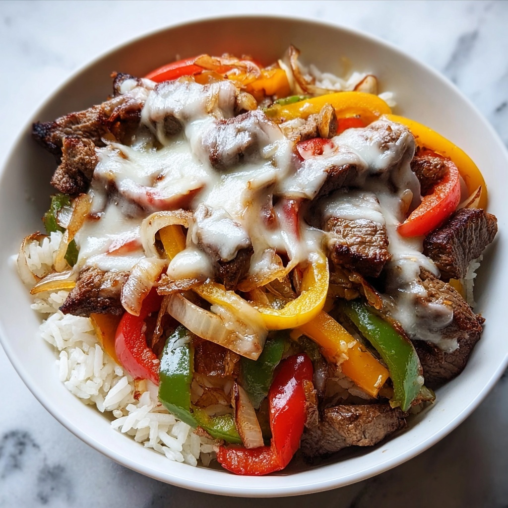 Comforting Philly Cheesesteak Bowls: 7 Simple Steps Recipe - Recipe Image