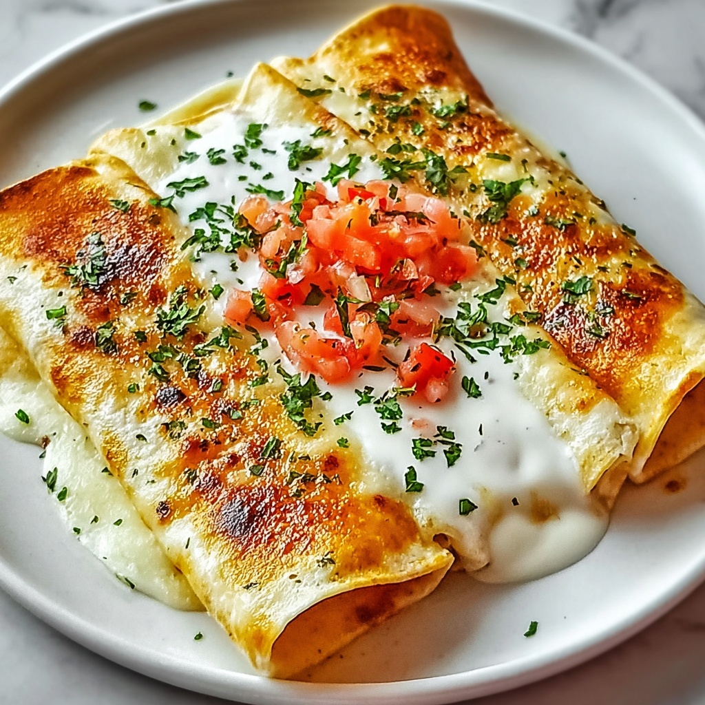 Chicken Enchiladas with Sour Cream White Sauce Recipe - Recipe Image