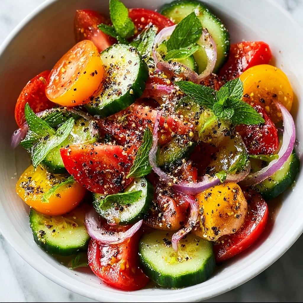 Zesty Tomato Cucumber Salad for Refreshing Summer Vibes Recipe - Recipe Image
