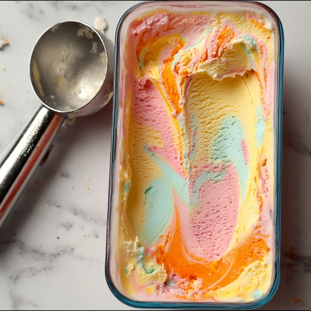Jello Rainbow Sherbet Ice Cream Recipe - Recipe Image