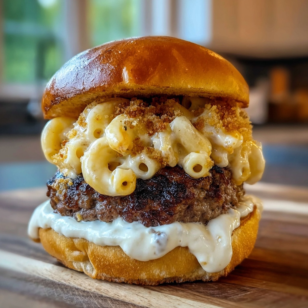 Beef Mac n Cheese Burger Recipe - Recipe Image