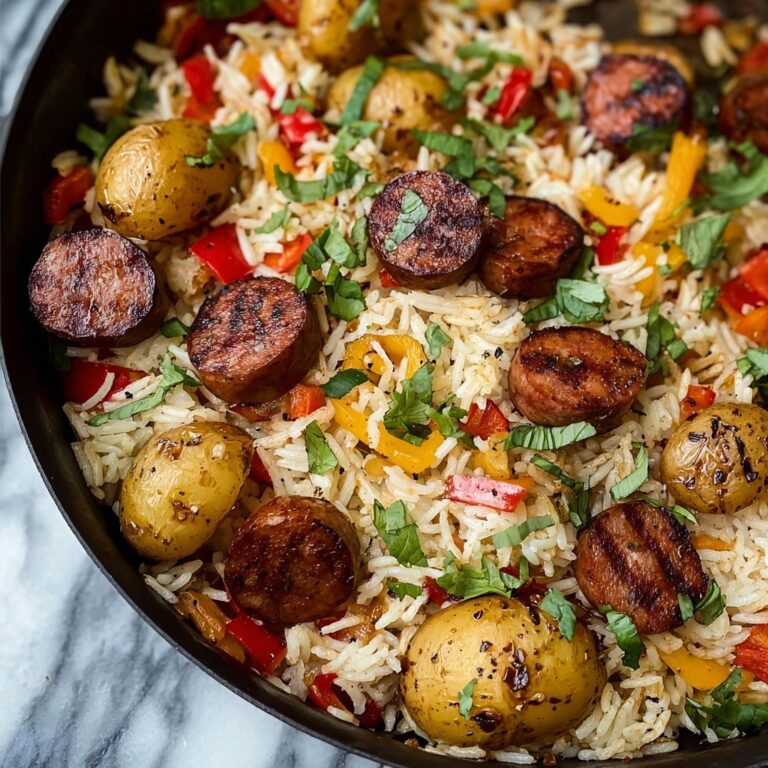 Summer Sausage Skillet with Andouille and Fresh Herb Crema Recipe