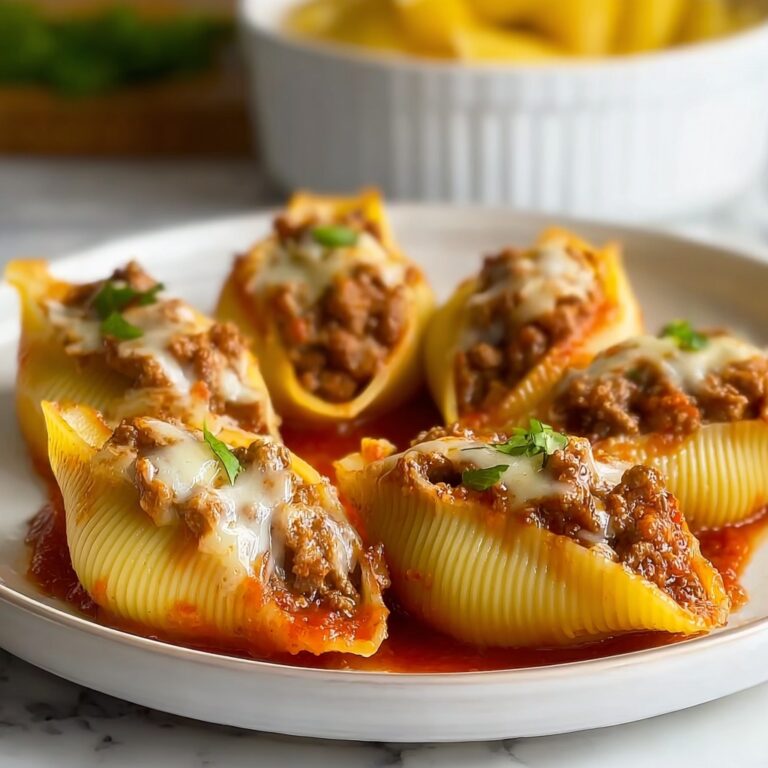 Beef Stuffed Shells with Creamy Ricotta and Marinara Recipe