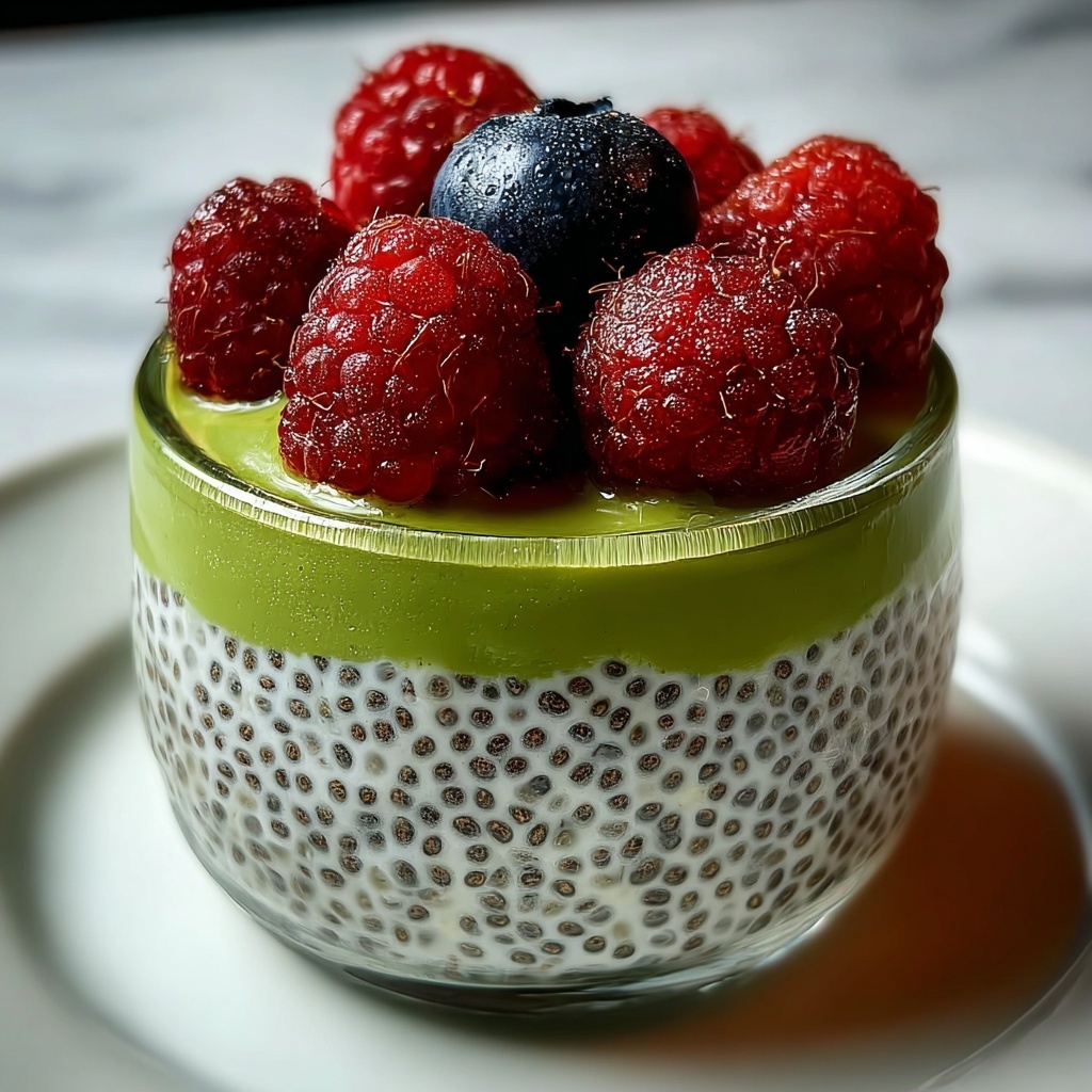 Matcha Chia Pudding with Fresh Berries Recipe - Recipe Image