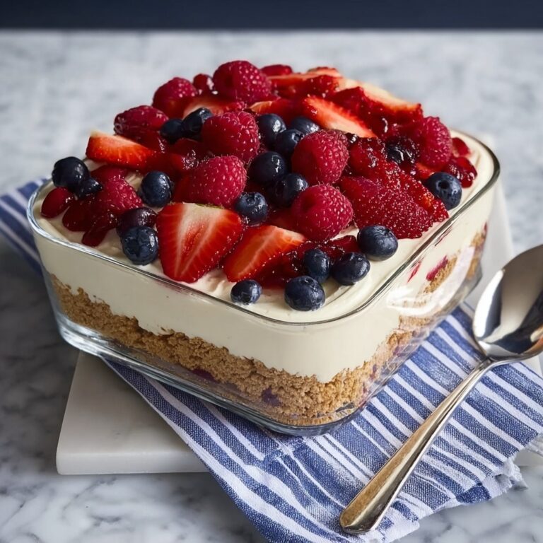 No-Bake Cheesecake Flag Cake Recipe