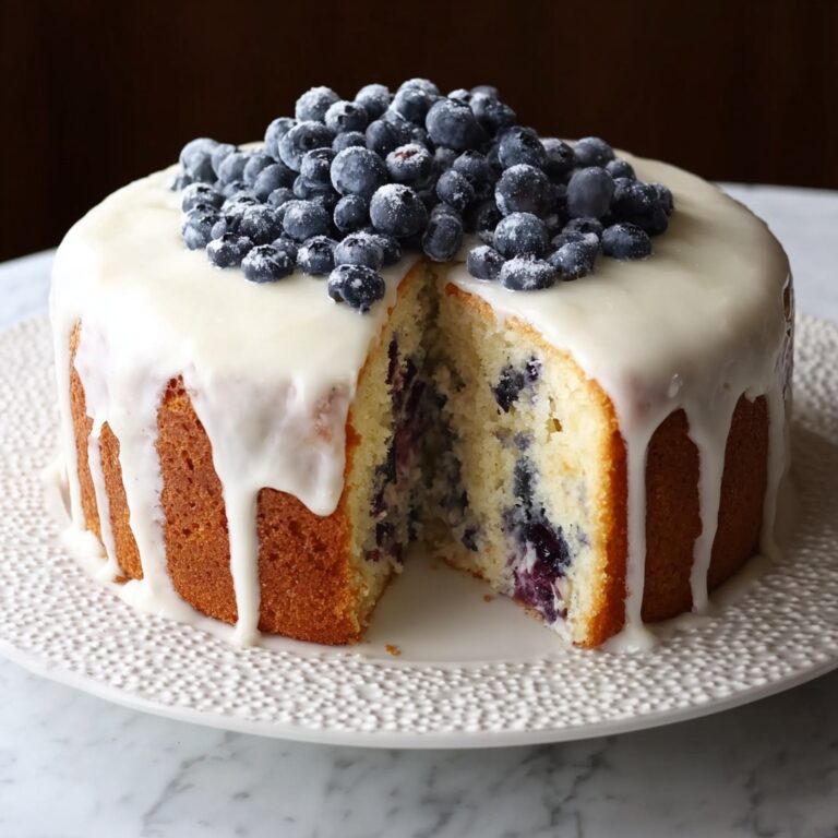 Blueberry Chiffon Cake with Whipped Cream Frosting Recipe