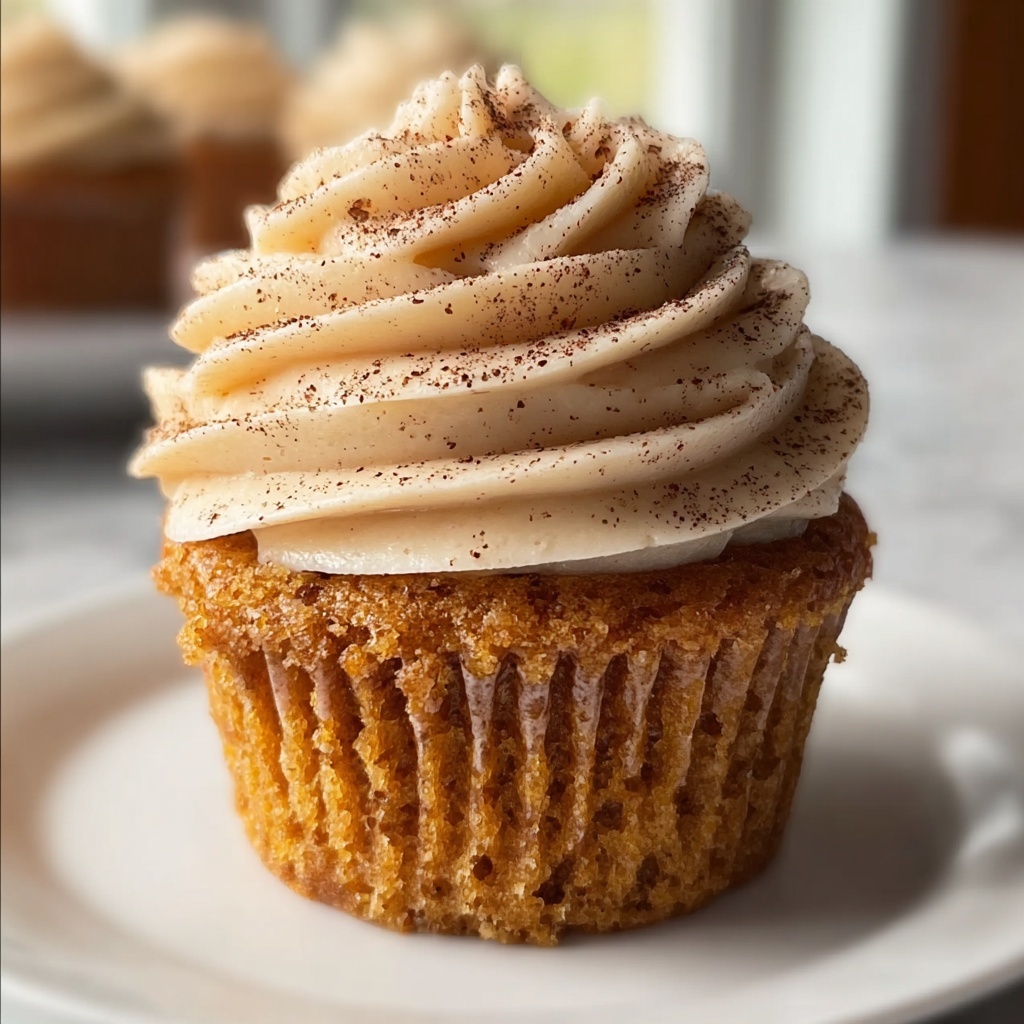 Delicious Pumpkin Cupcakes with Cinnamon Cream Cheese Frosting Recipe - Recipe Image