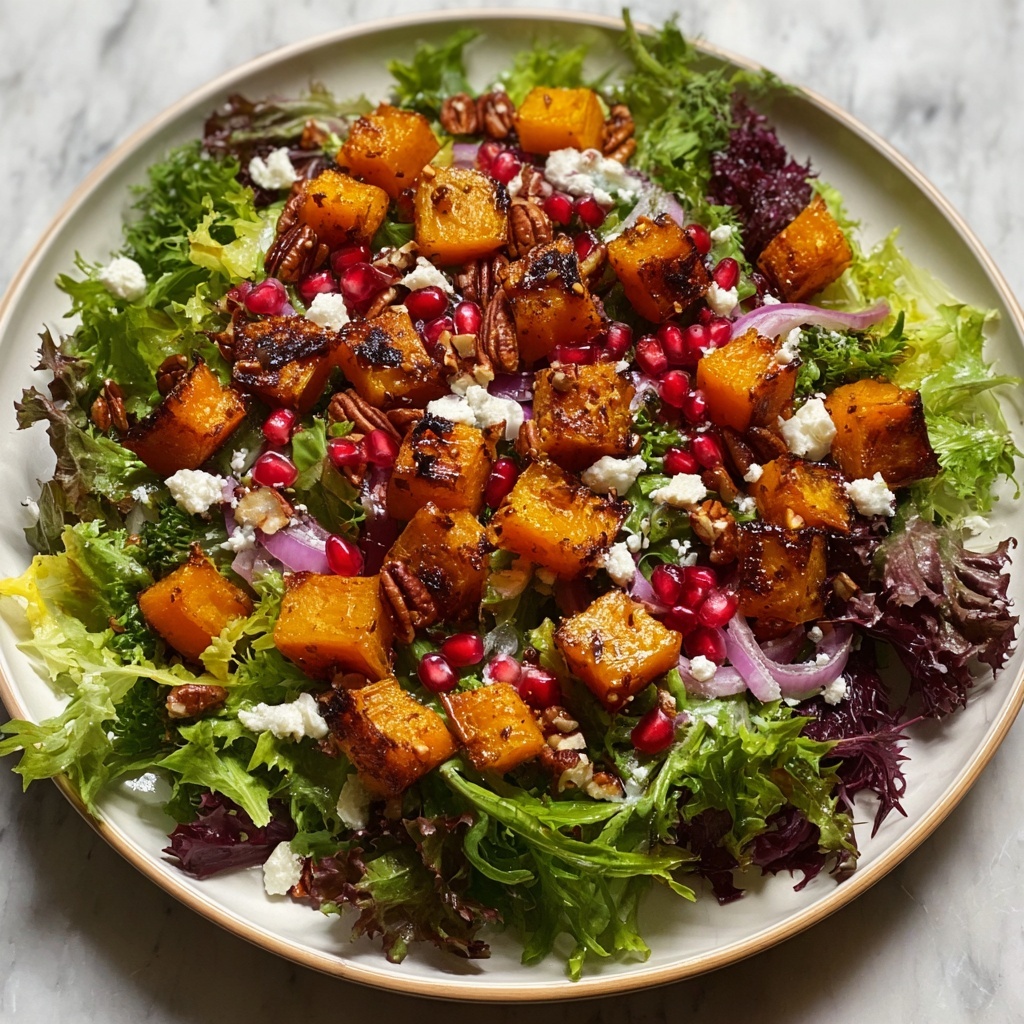 Autumn Harvest Salad with Roasted Butternut Squash, Pomegranate, and Feta Recipe - Recipe Image