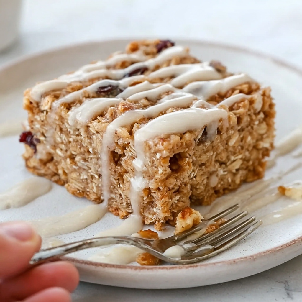 Healthy Sticky Cinnamon Roll Baked Oatmeal Recipe - Recipe Image