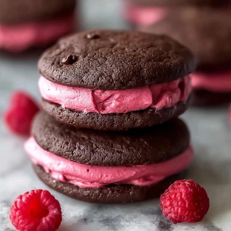 Chocolate Raspberry Sandwich Cookies with Ganache Drizzle Recipe